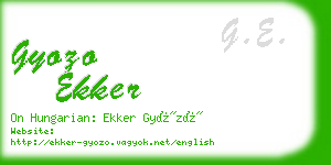 gyozo ekker business card